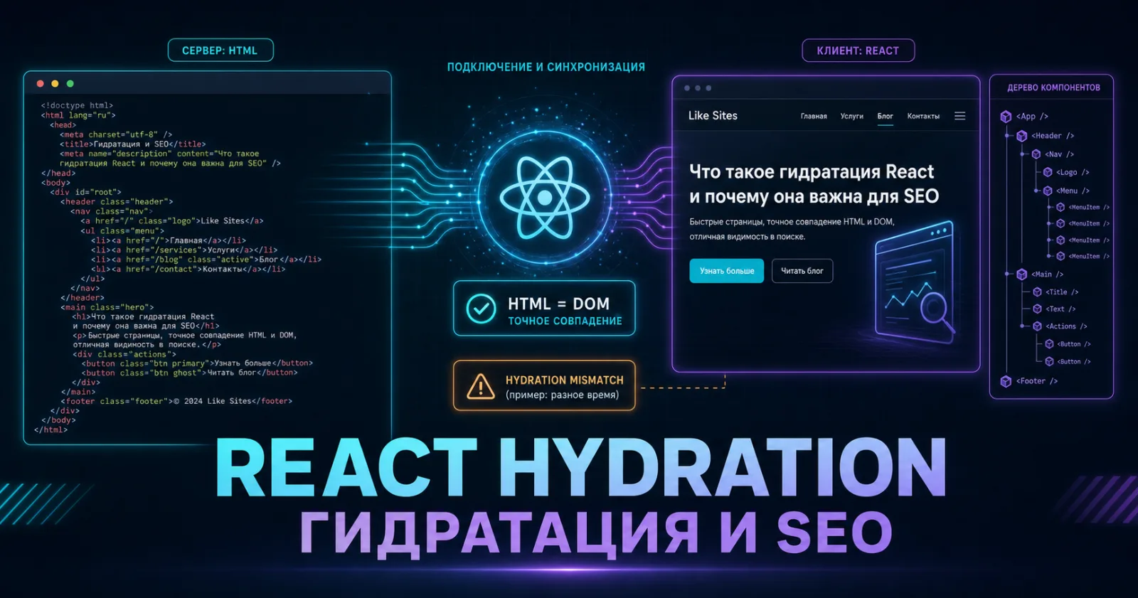 Что такое гидратация React и почему она важна для SEO